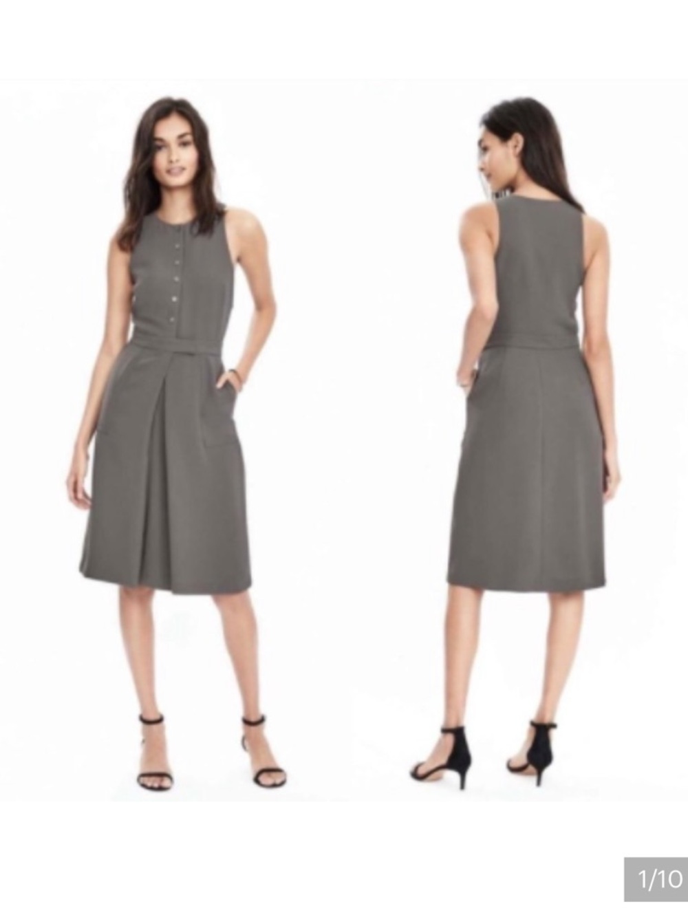 Banana Republic Crepe Button Front Pocket Dress 0